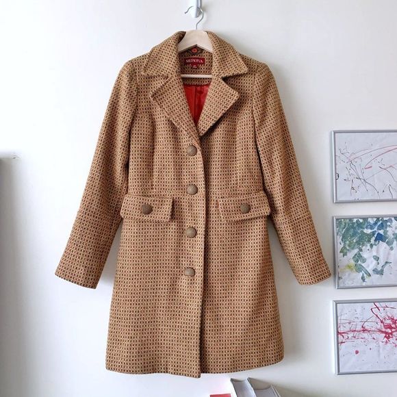 Merona Wool Blend Vintage Look Coat - Picture 1 of 9